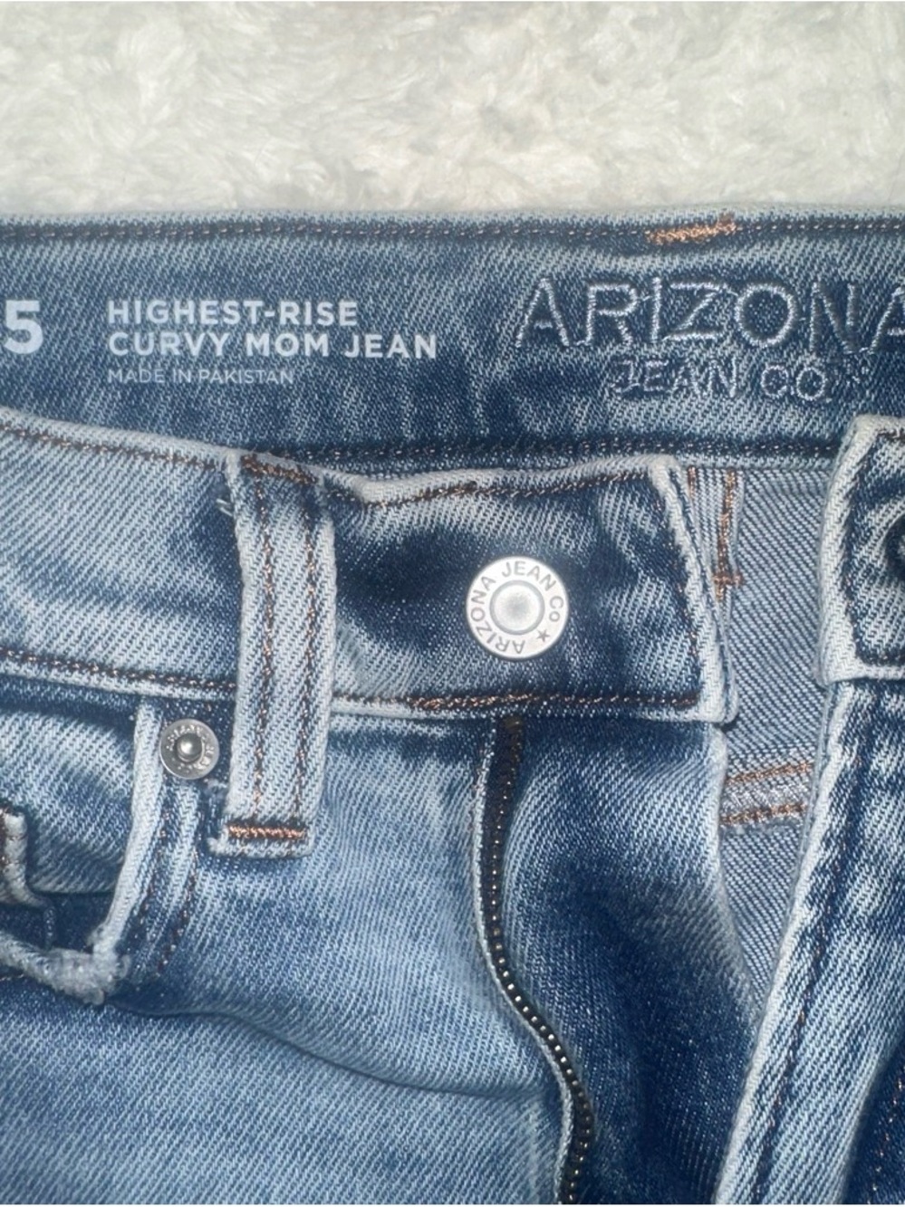 Arizona Jean Company Light Blue Highest-Rise Curvy Mom Jeans